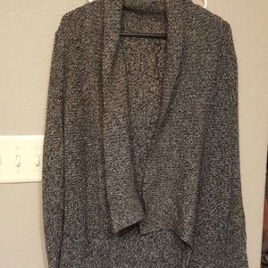 Black and white waterfall cardigan